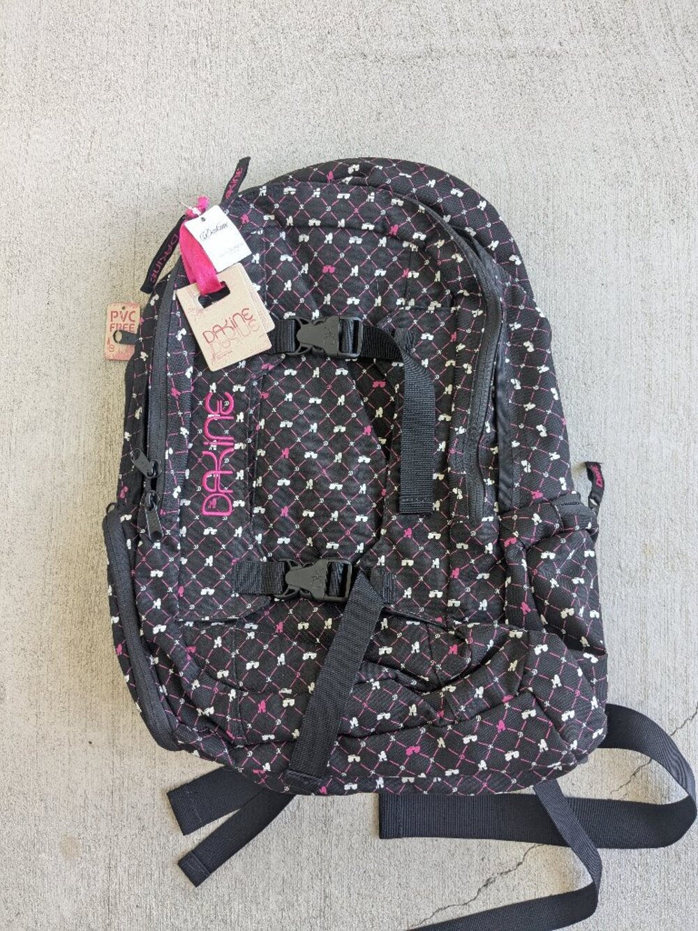 NEW Dakine Backpack Laptop Pink Black Girls School
